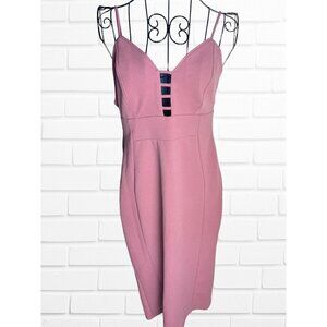 5/$25 Love Chesley Dress Women's Large Pink Bodycon Back Slit‎